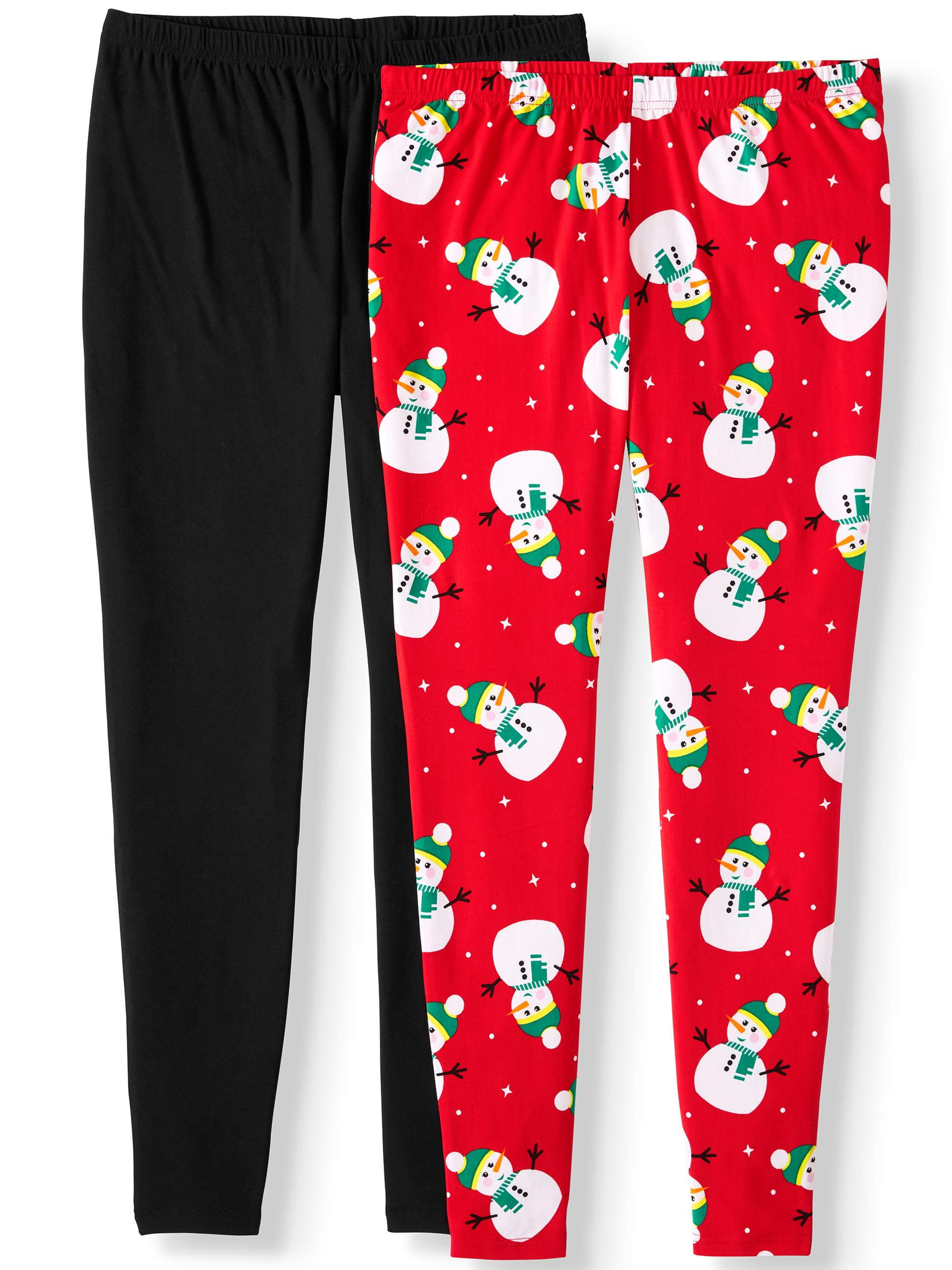 No Comment Juniors' Plus Size Sueded Holiday Leggings, 2Pack