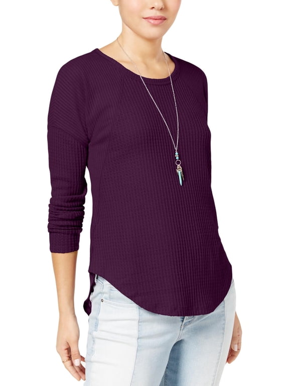 Womens Hi-Low Long Sleeve Knit Top