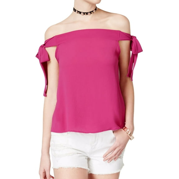 No Commet Womens Tie-Sleeve Pullover Blouse