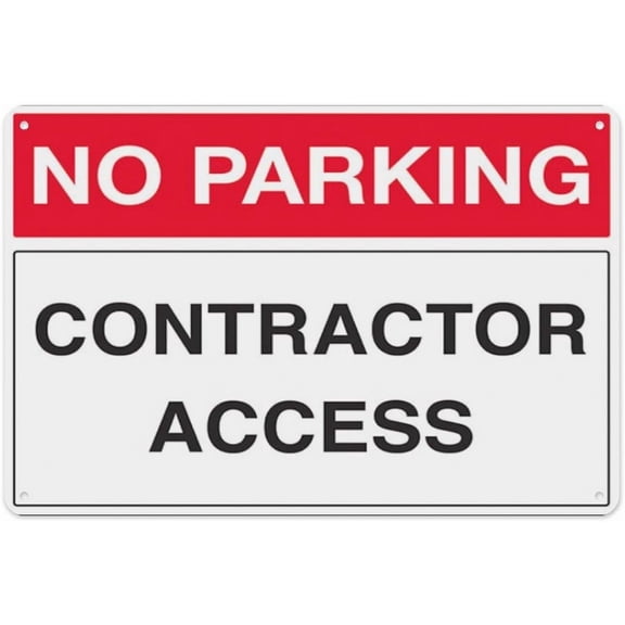 No - Contractor Access 8"x12", Aluminum Tin Warning Signs for Home Outdoor Garden, Durable Security Sign
