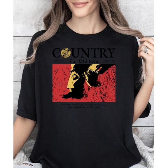 No Country for Old Men T-Shirt, Anton Chigurh Fan Tee, Cult Thriller Movie black###ANANDHIS ART LLC