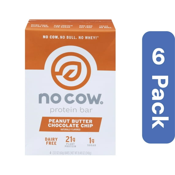 No Cow Bar Chocolate Peanut Butter 4 Pack 8.48 oz (Pack Of 6)