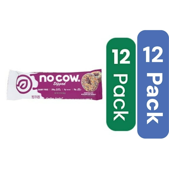 No Cow Bar Chocolate Sprinkled Donut Dipped 2.12 oz (Pack of 12)