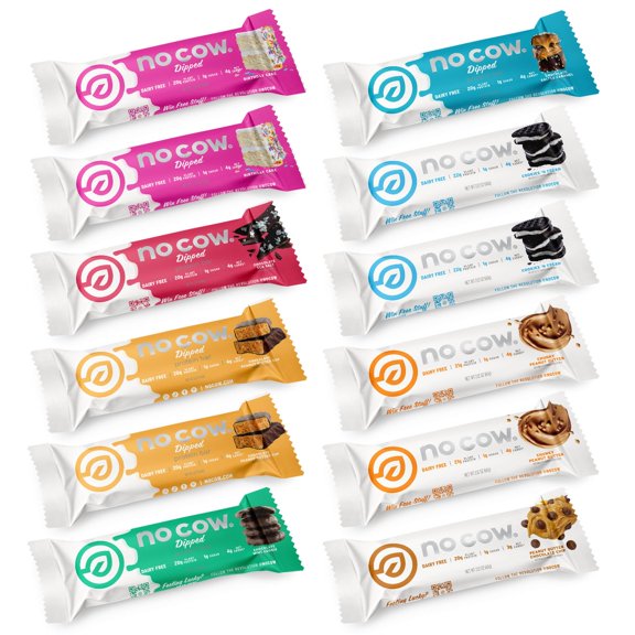 No Cow Protein Bars, Brand Sampler Pack, Box of 12