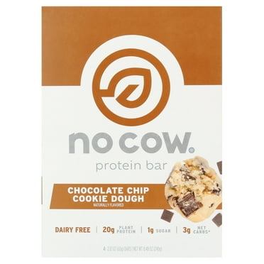 No Cow Vegan Protein Bars, Cookie Dough, 4 Pack