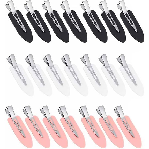 No Crease Hair Clips, 21 Pcs Curl Clips for Girls Women - Bangs No Bend Clips for Makeup Application, Hair Styling, Face Washing (Black)