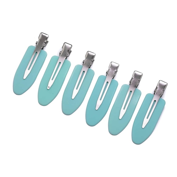No Crease Hair Clips by -Set of 6 Rubber No Bend Hair clips used by Professionals & Celebrity Stylists-Perfect for Makeup Application, Styling & Sectioning, will Not Crease or Dent Hair.