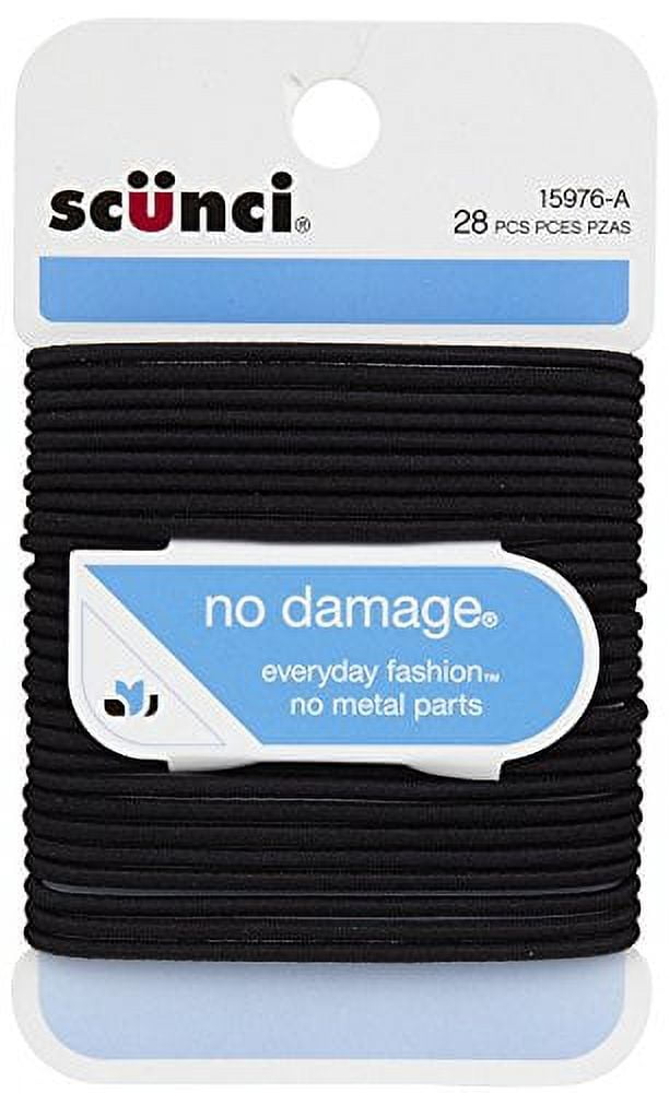 No Damage Elastic Hair Bands, Black (Pack of 16)