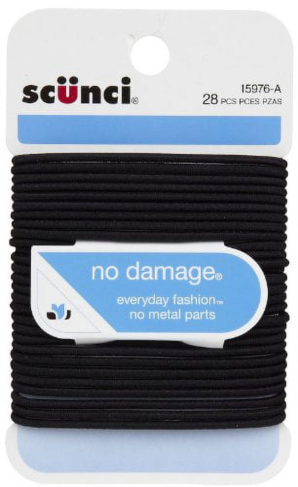 No Damage Elastic Hair Bands, Black (Pack of 11)