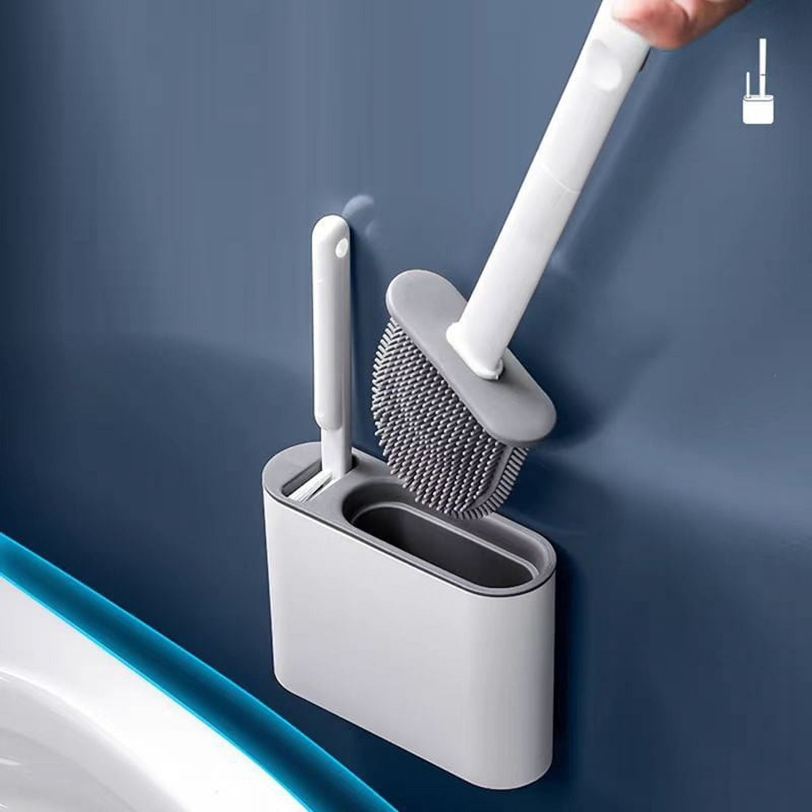 Toilet Brush Household No Dead Corner Bathroom With Bucket Wall Mounted
