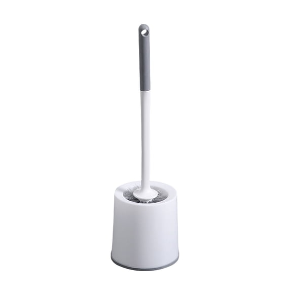 No-Dead-Angle Toilet Brush Set - Long Handle Bathroom Cleaning Tool with Stand, Stain-Removing Bristles