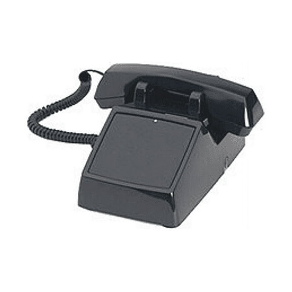 No Dialpad, No Dial Receive-Only Desktop Black Phone with Ringer by HQtelecom
