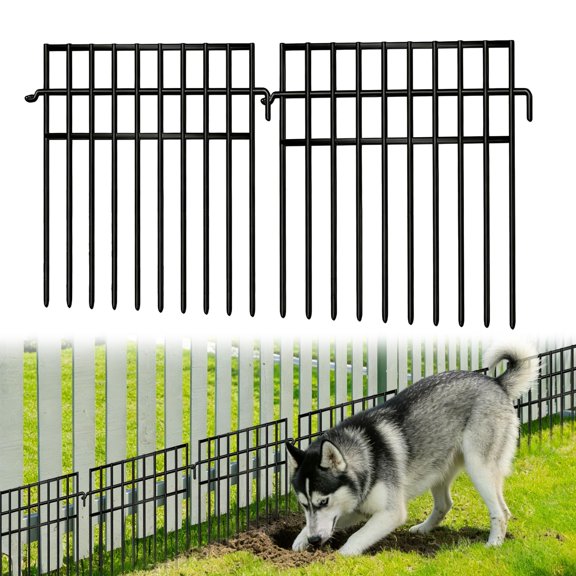 No‑Dig Animal Barrier Fence, Rustproof Metal Garden Fence Border for Yard & Patio