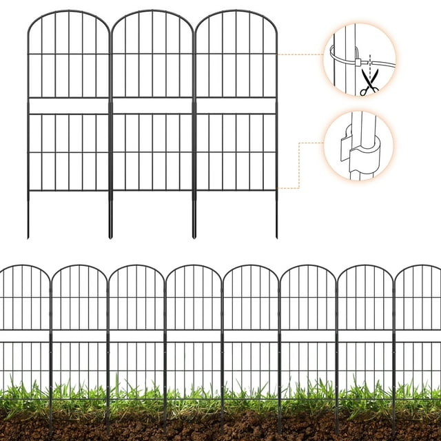 No Dig Decorative Outdoor Garden Fence for Yard, 37.5 In(H) X 10ft(L ...
