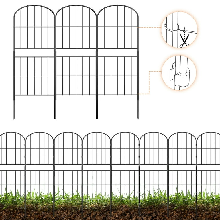 No Dig Decorative Outdoor Garden Fence for Yard, 37.5 In(H) X 10ft