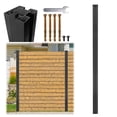 thumbnail image 1 of No Dig Fence Post, 3-Way Adjustable (180°/90°/0°) 6 Ft Aluminum Post, Matte Black Rustproof for Outdoor Privacy Fence & Wood Panels, 1 of 7