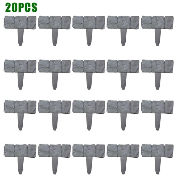 Blarkrus Garden Edging No Dig, Foldable Plastic Fence Panels for Easy Installation, for Garden Borders Flower Beds, Gray