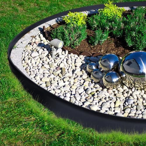 No Dig Landscape Edging 66FT, 2 Inch Plastic Edging for Landscaping with 200 Spikes, for Garden, Lawn, Flower Beds and Yard, Black
