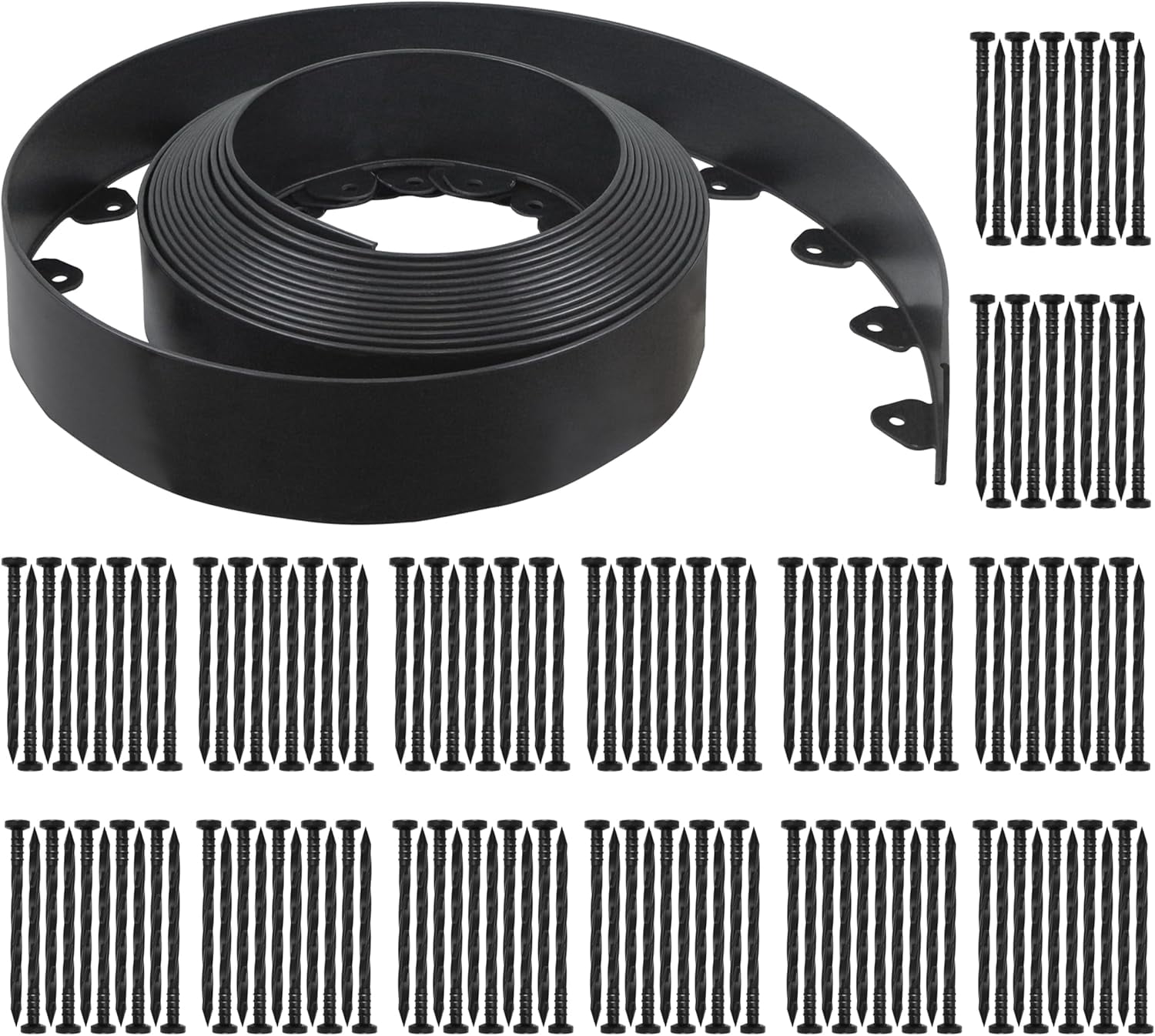 No Dig Landscape Edging Kit 40 Foot 3 Inch Tall Garden Border 100 Anchoring Spikes