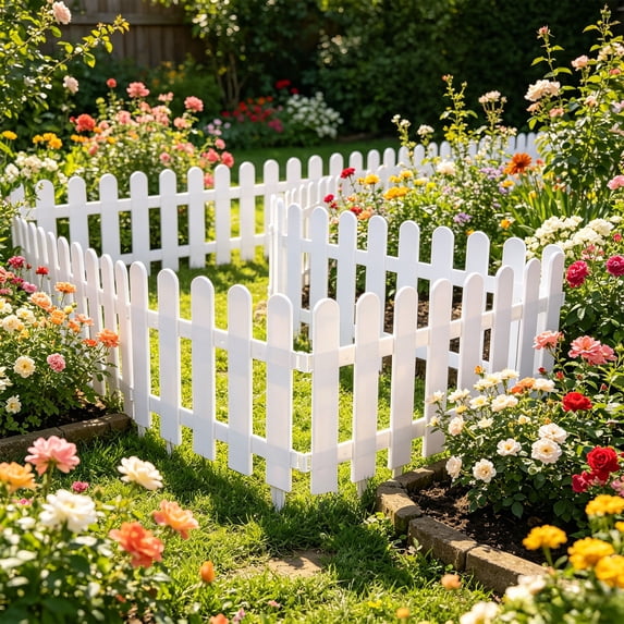 No Dig Plastic Garden Border Fence, Easy Install Landscape Edging for Yard and Flower Beds