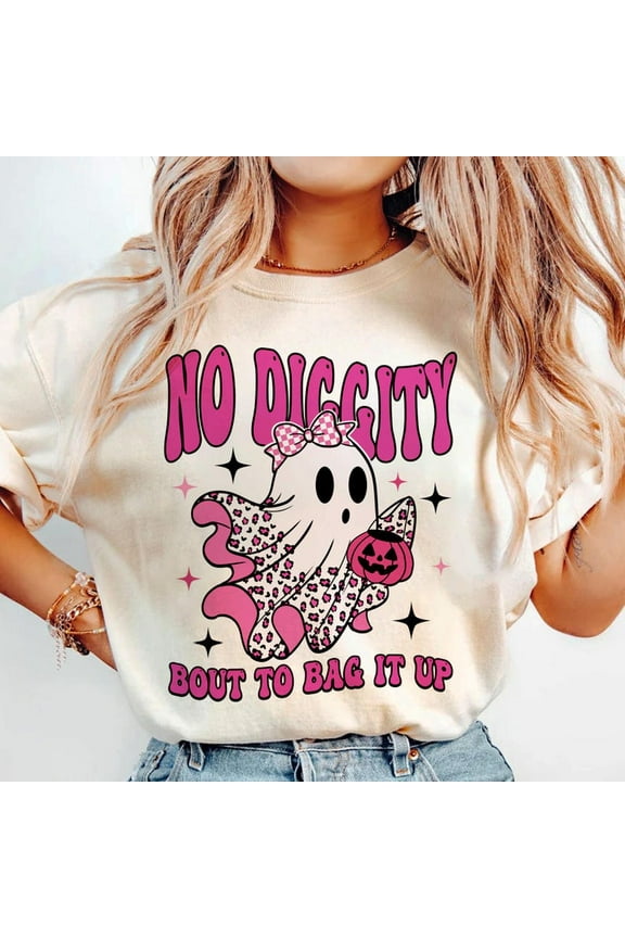 No Diggity Bout To Bag It Up T-shirt, Halloween Shirt, Spooky Vibes Shirt, Funny Halloween Shirt, Cute Ghost 200648