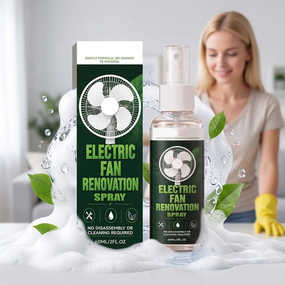 No-Disassembly Fan Cleaning Spray 2 fl oz with Gentle Formula, Removes Dust and Grease from Ceiling Floor Table Fans