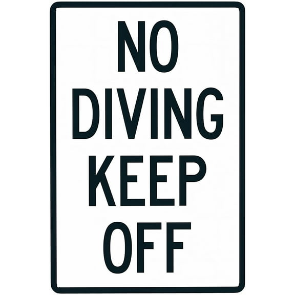 No Diving Keep Off Sign - 8"x12" Retro Aluminum Pool Rule Sign, Vintage Metal Tin Decor for Home Pool Club Hotel Outdoor Water Area