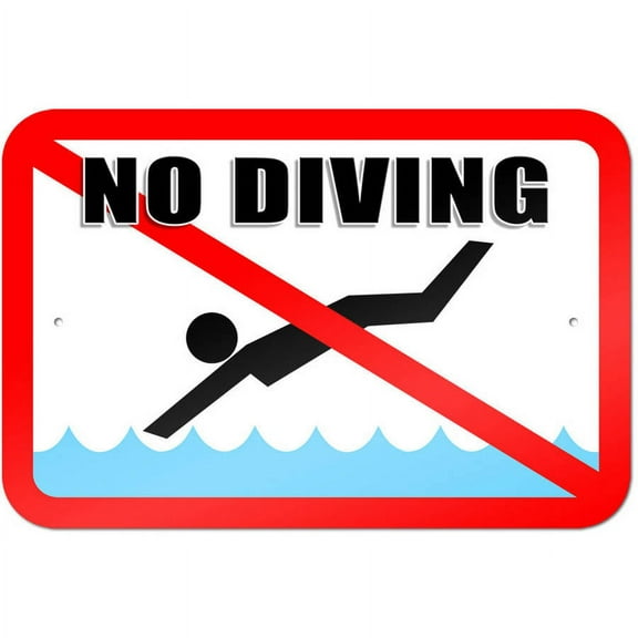 No Diving - Pool Area Sign