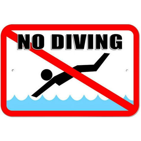 No Diving - Pool Area Sign