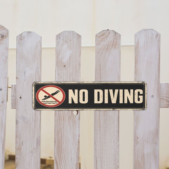 No Diving Pool Rules Metal Tin Sign For Fun Pool And Patio Decor 4x16 Inch