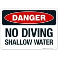 thumbnail image 1 of No Diving Shallow Water Sign, Pool Sign, (SI-6673), 1 of 1