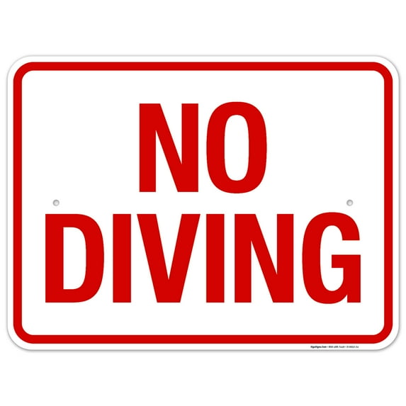 No Diving Sign, Pool Sign, (SI-6632)