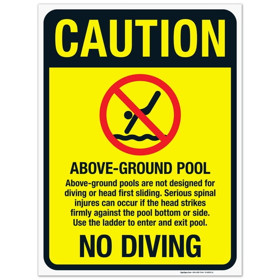 No Diving Sign, Pool Sign,