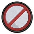 thumbnail image 1 of No Do Not Circle Solid Applique Multi-Color Embroidered Hook & Loop Patch - 3.5 Inch Large, 1 of 5
