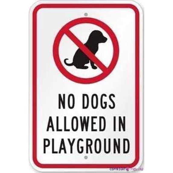 No Dog Allowed In Playground Metal Tin Sign Wall Art Decor Safety Warning Signs For Outdoor & Indoor office Sign 8 X 12 Inch Yard Signs