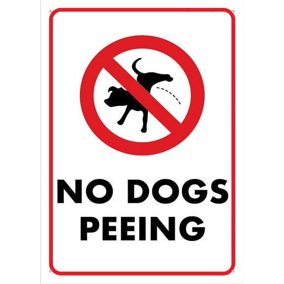 No Dogs Peeing Sign 12X8 Metal Signs Aluminum Sign Pre-Drilled Holes For Easy Mounting Indoor Or Outdoor Use For Fence Door Or Gate