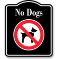 thumbnail image 1 of No Dogs Symbol BLACK Aluminum Composite Sign, 15"x18", 1 of 5