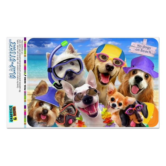 No Dogs on Beach Selfie Golden Retriever Westie Pug Home Business Office Sign