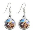 thumbnail image 1 of No Dogs on Beach Selfie Golden Retriever Westie Pug Novelty Dangling Drop Charm Earrings, 1 of 5
