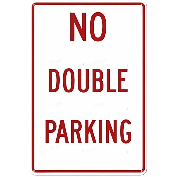 No Double Parking Metal Sign - 8"x12" Aluminum Sign, Fade Resistant, Street Business Parking Warning Signage