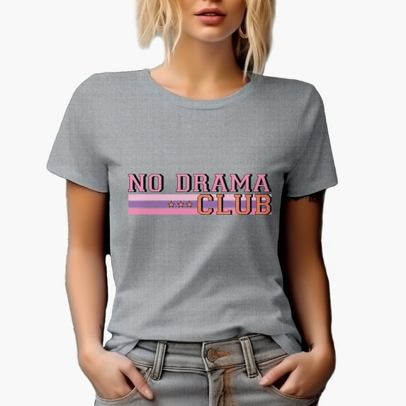 No Drama Club Merch Gift, Heather Grey T-Shirt, Small