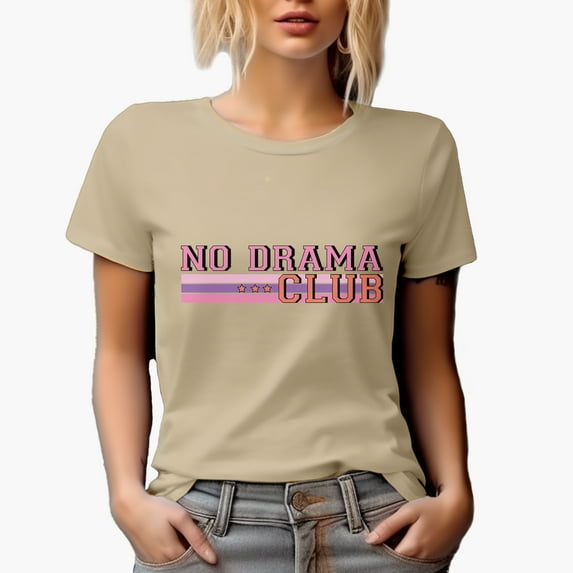 No Drama Club Merch Gift, Tan T-Shirt, 3XL