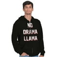 thumbnail image 1 of No Drama Llama Alpaca Chill Relaxed Unisex Fleece Graphic Zip Up Hoodie Brisco Brands 2X, 1 of 5