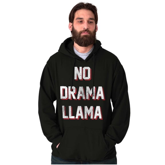 No Drama Llama Alpaca Chill Relaxed Unisex Plus Fleece Graphic Hoodie Brisco Brands 2X