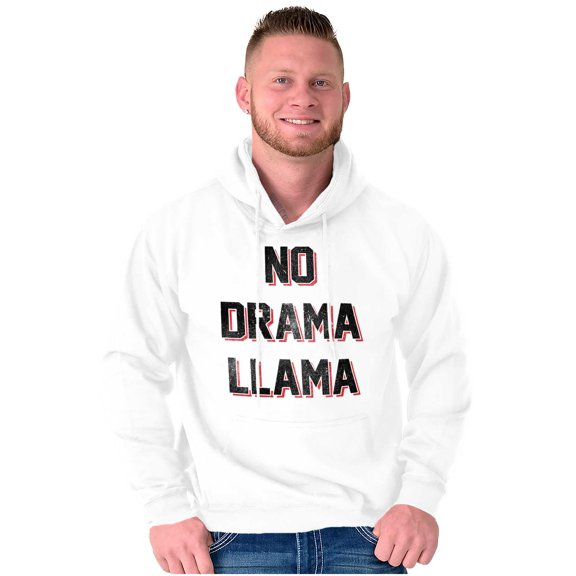 No Drama Llama Alpaca Chill Relaxed Unisex Plus Fleece Graphic Hoodie Brisco Brands 5X