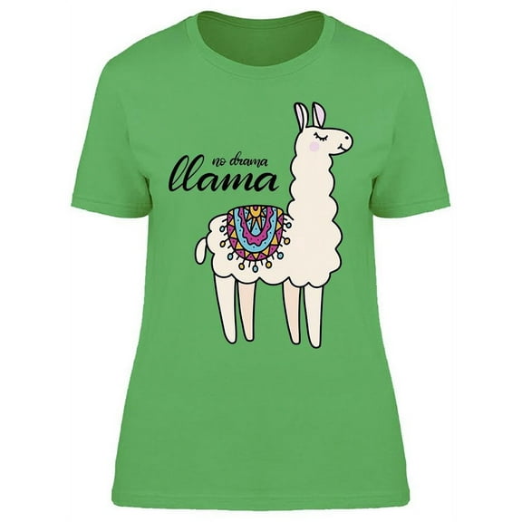No Drama Llama Posing T-Shirt Women -Image by Shutterstock, Female XX-Large