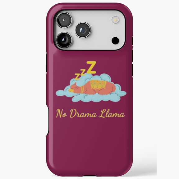 No Drama Llama Sleeping Cloud iPhone Case 11 through 17 Pro Max