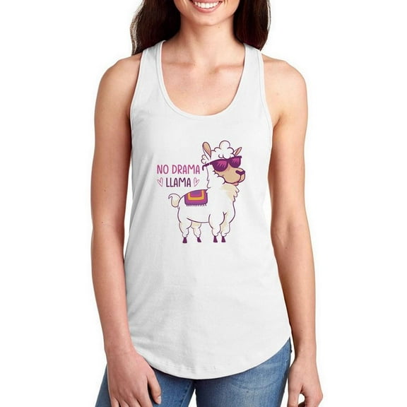 No Drama Llama W Sunglasses Racerback Tank Women -Smartprints Designs, Female x-Large