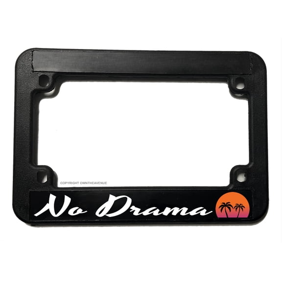 No Drama Synth Wave Retro Bopper Chopper Biker Motorcycle License Plate Frame