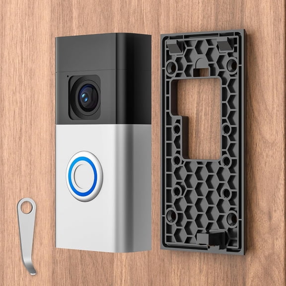 No-Drill Adhesive Video Doorbell Mount Compatible with Battery Doorbell (2024 Release), Door Mounting Holder Bracket Accessories for Apartments Office Houses (1 Pack)